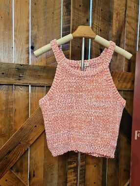 380 POL Coral Knit Tank Top with High Neck